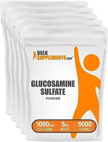 BulkSupplements.com Glucosamine Sulfate Powder - Glucosamine Supplement, Joint Support Supplement - Gluten Free, 1g per Serving, 1kg (2.2 lbs) (Pack of 1)