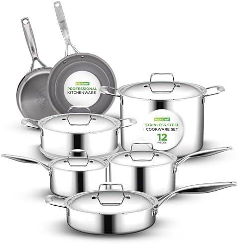 NutriChef Professional 12-Piece Nonstick Cookware - PFOA/PFOS-Free, Heat Resistant Lacquer, Elegant Design, Multi-Sized Pots and Pans, Teal/Gray/Green