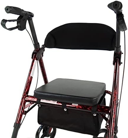 Lifestyle Mobility Aids Royal Deluxe Universal Aluminum 4 Wheel Rollators (Laser Red)