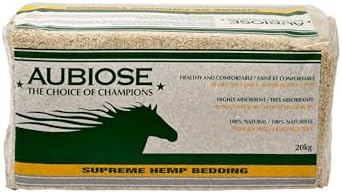 Aubiose French Hemp Bedding 44lb — Chicken Coop & Horse Stall Bedding | Ultra Low Dust, Odor Control
