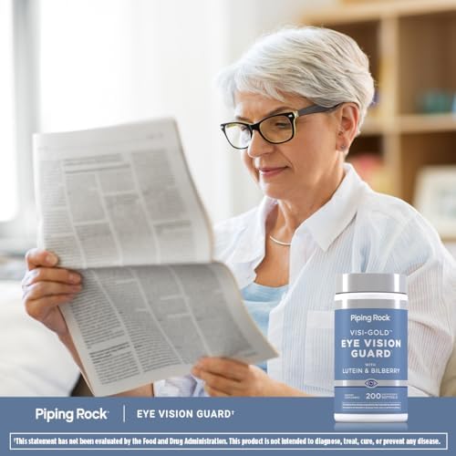 Piping Rock Lutein and Zeaxanthin Supplements | 200 Softgels | with Bilberry Extract | Eye Vision Vitamin | Non-GMO, Gluten Free