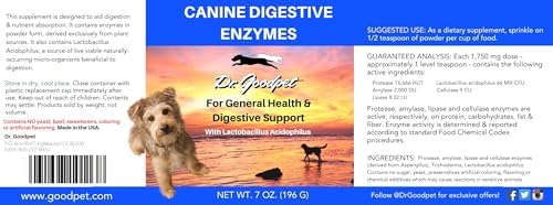 Digestive Enzymes + Probiotics for Dogs – Gut Health & Sensitive Stomach Support – Helps Relieve Gas