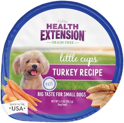 Health Extension Little Cups Grain-Free Wet Dog Food, Small Breed - Variety Box (6 Chicken/6 Turkey) 3.5 oz - Easy to Digest