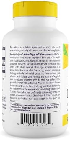 Healthy Origins NEM Eggshell Membrane 500 mg, 30 Veggie Caps