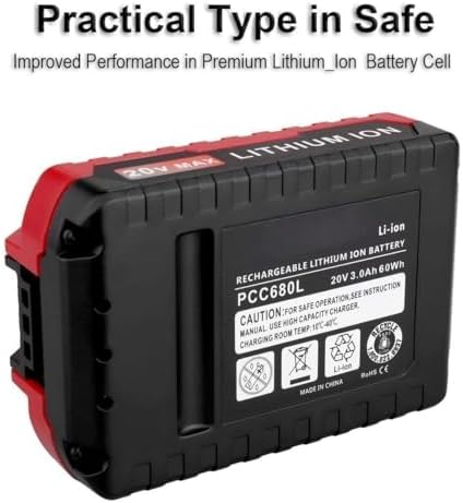 Biswaye 2 Pack 20V Lithium Battery Compatible with Porter Cable 20V Tools | PCC680L 20 Volt MAX Lithium Replacement Compatible with Porter Cable 20V