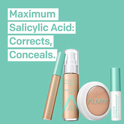 Almay Clear Complexion Makeup, Hypoallergenic, Cruelty Free-Fragrance Free, Dermatologist Tested Foundation, 1oz