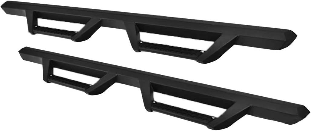 S&T Racing Side Step Bars Matte Black Hoop Drop Running Boards 2009-2019 for Ram 1500 Quad