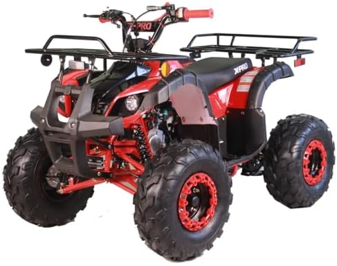 X-PRO 125cc ATV 4 Wheels Quad 125 ATV Quads with LED Lights, Big 19"/18" Tires!（Army Black）