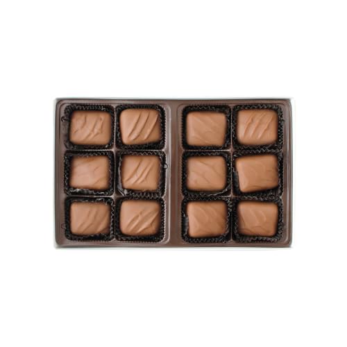 Vermont Nut Free Chocolates Boxed Chocolate Caramels (Assorted Chocolate) 12-Piece, Nut-Free, Egg-Free, Kosher