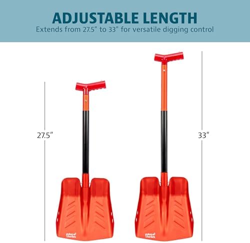 Yukon Charlie's Collapsible Snow Shovel, Lightweight Snow Shovel for Camping, Car, Emergency Kit