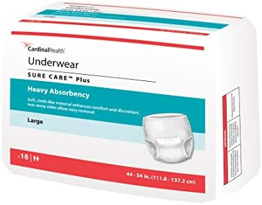 Cardinal Health™ Protective Underwear, Sure Care™ Plus, Heavy Absorbency, Large, Pull-On Adult Disposable Underwear with Tear-Away Seams