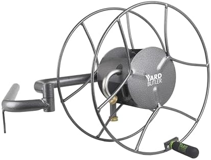 Yard Butler Hose Reel, 180 Degree Swivel, Wall Mount, 100-Foot Hose | Versatile Hose Reel, Great for Garden Hose Storage, Leakproof Design, Powder Coated Steel, Rust-Resistant, Tangle-Free