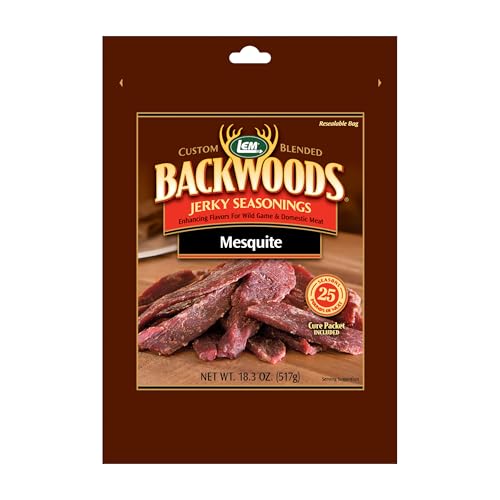 LEM Products Backwoods Mesquite Jerky Seasoning, Ideal for Wild Game and Domestic Meat, Seasons Up to 25 Pounds of Meat