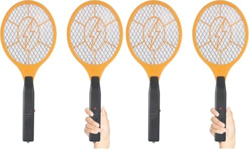 Electric Fly Swatter Handheld Bug Zapper - Indoor Outdoor Zapping Racket for Pest Mosquito & Flies - Battery Powered Safe to Touch with 3-Layer