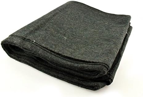 SE 51"x 80" Multipurpose Gray Wool Blanket - 50% Wool, Lightweight 2 lb, Zippered Bag Included - Ideal for Camping, Hiking, Emergency Survival