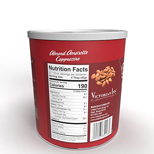 Victorian Inn Instant Cappuccino - Almond Amaretto Flavor - Creamy & Delightful Coffee Mix - Great Hot, Cold