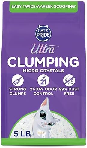 Ultra by Cat's Pride Clumping Micro Crystals Litter, Fragrance Free, 5lb