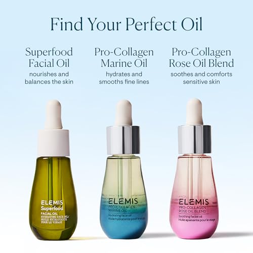 ELEMIS Pro-Collagen Marine Oil 15ml, Lightweight Face Oil To Hydrate, Nourish & Improve Skin Texture | Lightweight anti-aging face oil to hydrate