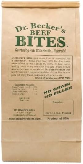 Dr. Becker's Original Beef Bites | Grain Free Liver Training Treats for Dogs & Cats, 5 oz (Pack of 3)