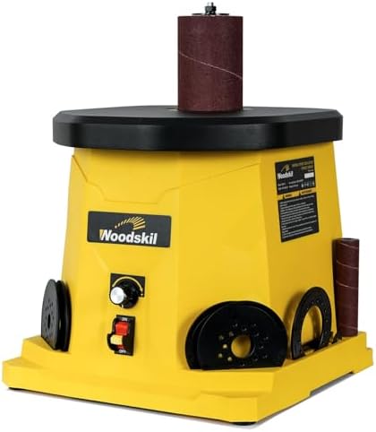 Woodskil Variable Speed Oscillating Spindle Sander for Wood,4A | Spindle Sander with 1000-1800RPM,6 Sleeves,Compact Design for Curved Edges,Contours,Slots,Detail Work