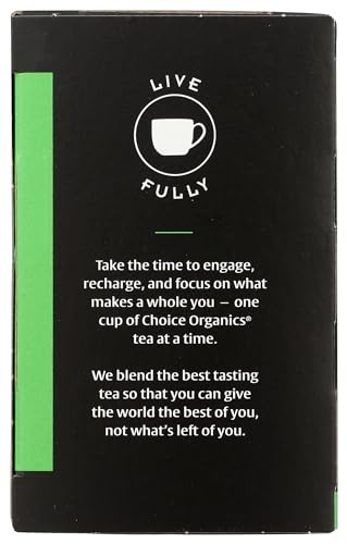 Choice Organics - Organic Japanese Green Tea (6 Pack) - Compostable - Contains Caffeine - 96 Organic Green Tea Bags