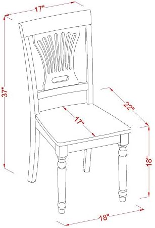 East West Furniture PVC-WHI-W Plainville Dining Chairs - Stylish Back Wood Seat Kitchen Chairs, Set of 2, Buttermilk & Cherry