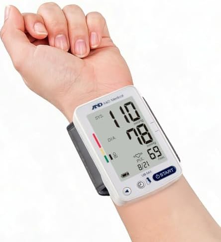 A&D Medical UB-543 Wrist Blood Pressure Monitor, 2 Users, Cuff 5.3-8.5" | BP Adjustable Cuff (5.3-8.5"), 2 Users, One Button Operation, LCD Display, 60 Memory, Carrying Case, 2 AAA Batteries