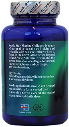 Arctic Star Marine Collagen-Vital Proteins Marine Collagen Peptides Supplement Pills for Healthy Skin Hair Nail - Hydrolyzed Collagen from Iceland