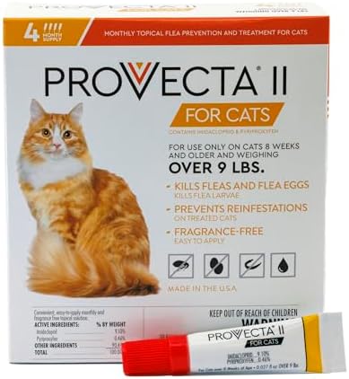 PROVECTA® II for Large Cats (Over 9 lbs) Flea Topical Treatment, 4-Month Supply