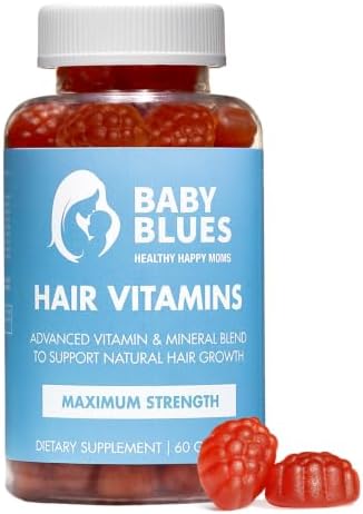 Baby Blues Postpartum Hair Loss Vitamins & Gummies for Women, Biotin & Collagen for Hair Growth Support, Thinning Hair Support