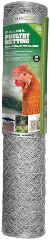 YARDGARD 2 Inch Poultry Netting, Chicken Wire Fence, 20 Gauge Galvanized Steel, Rabbit Fencing, Bird Enclosures, Garden Protection and Plant Support, 48 Inches x 150 Feet