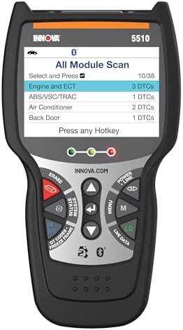 INNOVA 5510 OBD2 Scanner, Scan Tool for ABS, All System Scanner, Caliper Service, Brake Pad Life, Read/Erase ABS/SRS Codes, Reset Oil Light, Live Data