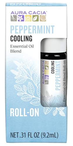 Aura Cacia Roll-On Essential Oil Blend, Peppermint, 0.31 Ounce