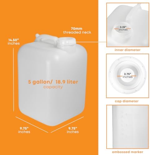 Hedpak Hedpak-5-Gal 5 Gallon Plastic Carboy with Handle-BPA Free & Food Grade