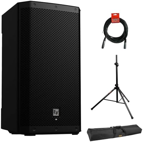 Electro-Voice ZLX-12P-G2 12"" 2-Way 1000W Bluetooth-Enabled Powered Loudspeaker (Black) Bundle with Auray SS-4420 Steel Speaker Stand