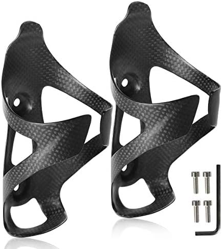 2 Pack Ultra-Light Full Carbon Fiber Water Bottle Cage, Bike Water Bottle Holder Brackets for Road & Mountain Bike