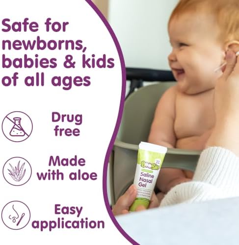 Boogie Moisturizing Saline Nasal Gel for Babies & Kids - 1 oz (3 Pack) | Fragrance Free - Drug-Free Formula - Made with Aloe and Natural Saline - Soothes and Hydrates Dry or Irritated Noses