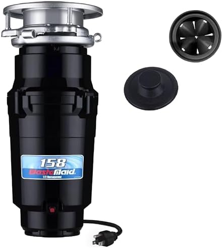 Waste Maid Garbage Disposal, Anti-Jam, Continuous Feed, 1/2 HP Standard | Anti-Jam Stainless Steel Food Waste Grinding System, Quiet Continuous Feed, Easy 3-Bolt Mount, 8-Yr Warranty 10-US-WM-158-3B