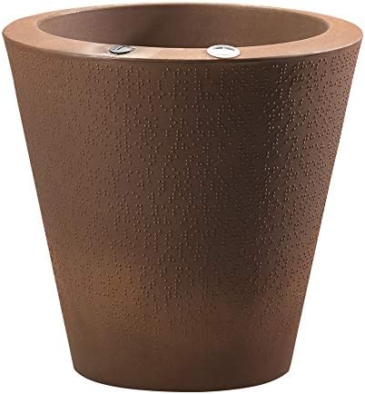 Crescent Garden Dot TruDrop Indoor/Outdoor Planter, Self-Watering Plant Pot, 20 Inches, (Mocha)