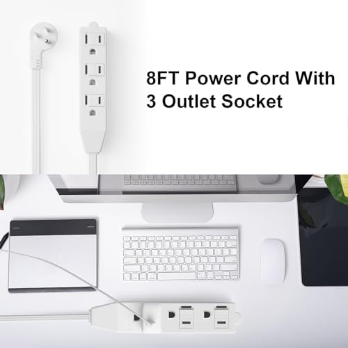 2 Pack 12 Feet 3 Outlets with Hand/Foot Switch Extension Power Cord.
