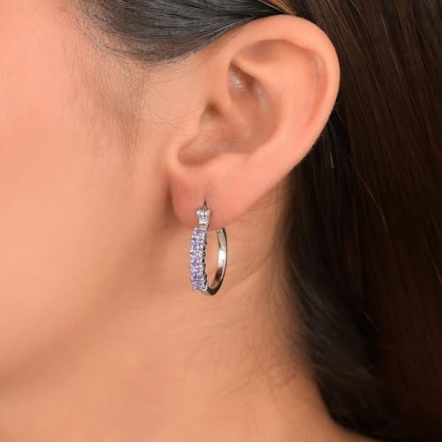 Blue Cubic ZirconiaEarrings in Stainless Steel