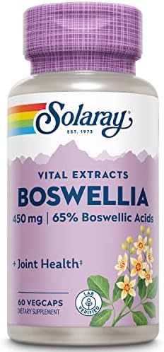 Solaray Boswellia Supplement, 450 mg, 65% Boswellic Acids, 60 Capsules