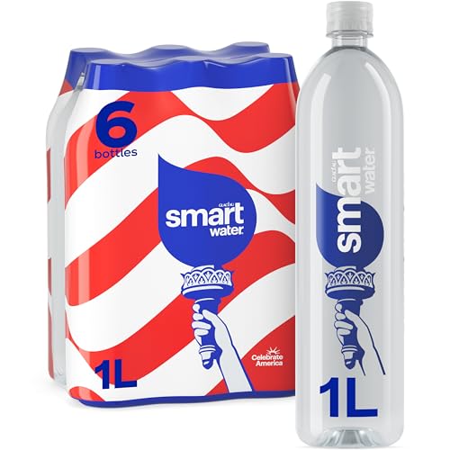 smartwater Vapor Distilled Water Bottles, 33.8 fl oz, 6 Pack