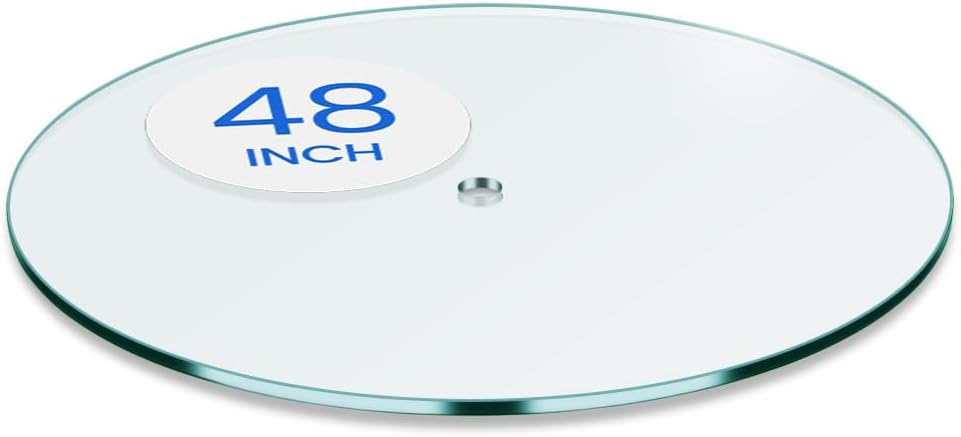 24 inch Round Glass Table Top - Tempered - 3/8" Thick Glass Surface, Safe Pencil Edge, Multipurpose for Dining Table, Patio, Coffee and End Table