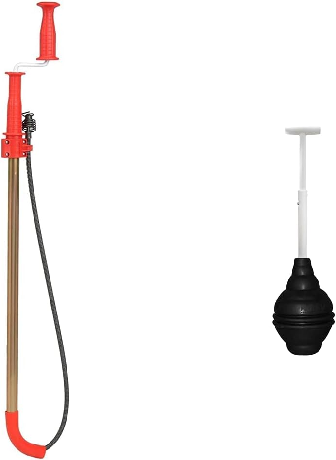 RIDGID 59802 K-6DH Hybrid Toilet Snake Auger with 6' Heavy-Duty Drop Head Tri-Wrap Cable, Manual or Cordless Drill Operated Plumbing