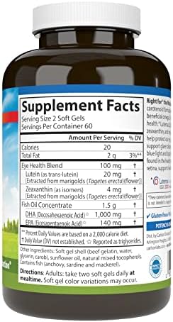 Carlson Right for The Macula, Made with Lutemax 2020, 120 Softgels | Clinically Proven to Support Vision Health, Macular Health, Blue Light Protection
