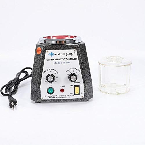 Magnetic Tumbler Jewelry Polisherm,4 Speed Mini Metal Magnetic Tumbler Polisher&Finisher Jewelry Polisher Finisher 100mm 110V