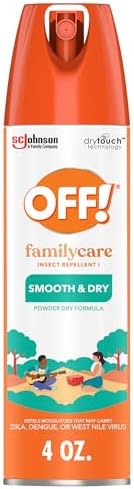 OFF! Family Care Mosquito & Tick Repellent Aerosol, Bug Spray Containing 15% DEET, Smooth & Dry Bug Spray, 4 Oz (Pack of 2)