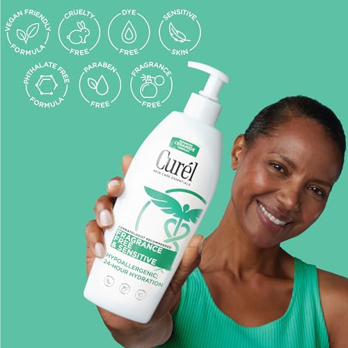 Curel Fragrance Free Comforting Body Lotion, Body and Hand Moisturizer for Dry, Sensitive Skin, 13 Ounce, with Advanced Ceramide Complex, Repairs Moisture Barrier | Non-Greasy Formula, Ceramide Moisturizer, Relieves Itchy Irritated Skin, Fragrance Free,…