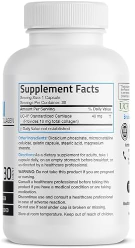 Bronson UC-II Type II Collagen with Undenatured Type 2 Collagen, 30 Capsules